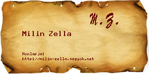 Milin Zella névjegykártya